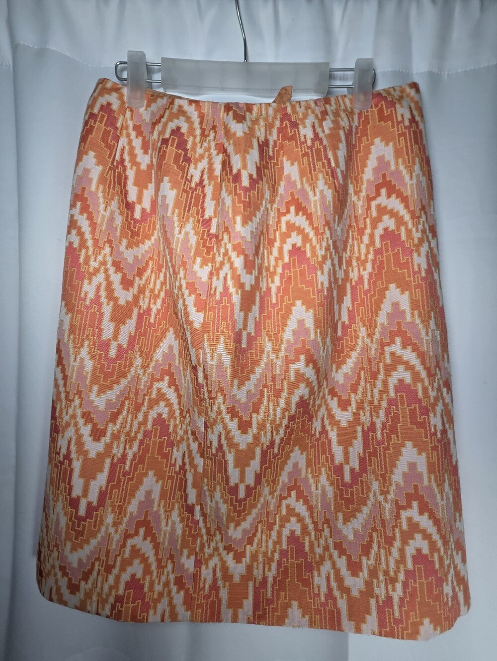 Talbots Vintage Abstract Pencil Skirt Size S Linen Blend